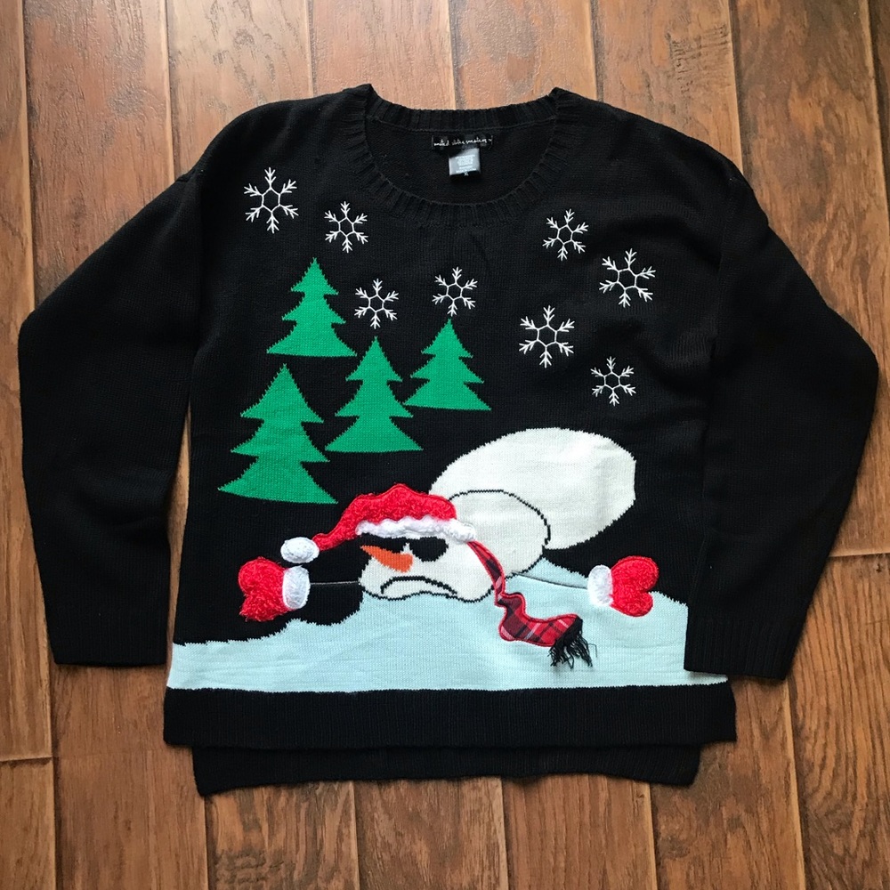 Snowman Funny Christmas Sweater. Ugly Christmas